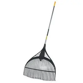 Heavy-Duty Poly Tine Leaf Rake with 60-Inch Vinyl-Coated Steel Handle