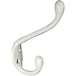 Heavy-Duty White Coat Hook – 35-Pound Capacity