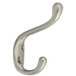 High-Load Satin Nickel Hat and Coat Hook – 75-Pound Capacity