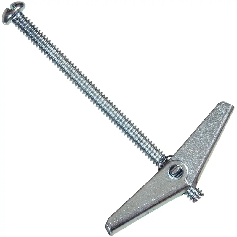 Hillman 1/4″ Round Head Toggle Bolt Anchor – 4″ Length, Hollow Wall, 5-Pack