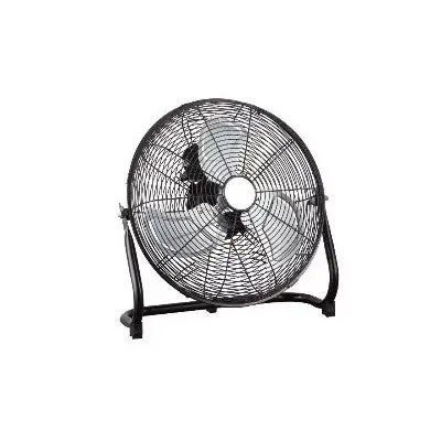 HomePointe 12-Inch Heavy-Duty Metal High-Velocity Floor Fan in Black