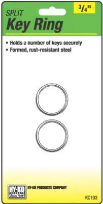Hy-Ko 3/4-Inch Split Key Rings – 2 Per Card