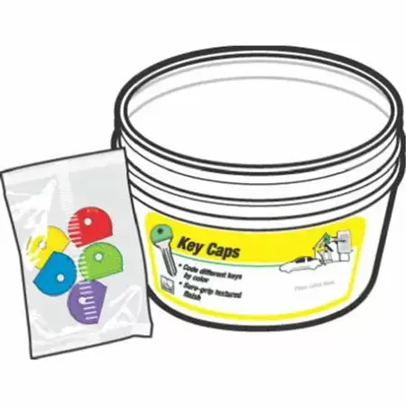 Hy-Ko Color-Coded Key Caps Pack – 5 Per Bag for Visual Organization