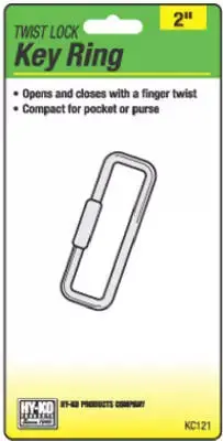 Hy-Ko Twist-Lock Key Ring – Secure Rotating Design