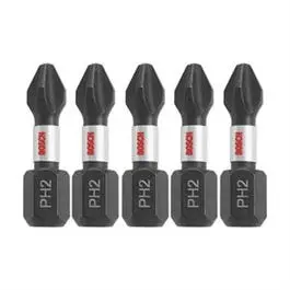 Impact-Tough #2 Phillips Insert Bit – 2-Inch, 5-Pack