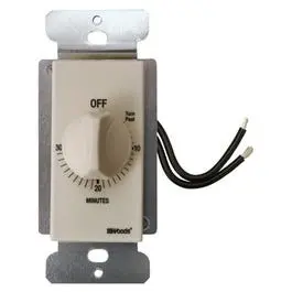 In-Wall 30-Minute Timer Switch – Almond-Finish Digital Countdown for Lights or Fans