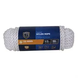 Industrial Twisted Nylon Rope – White, 1/2-Inch × 50 Feet