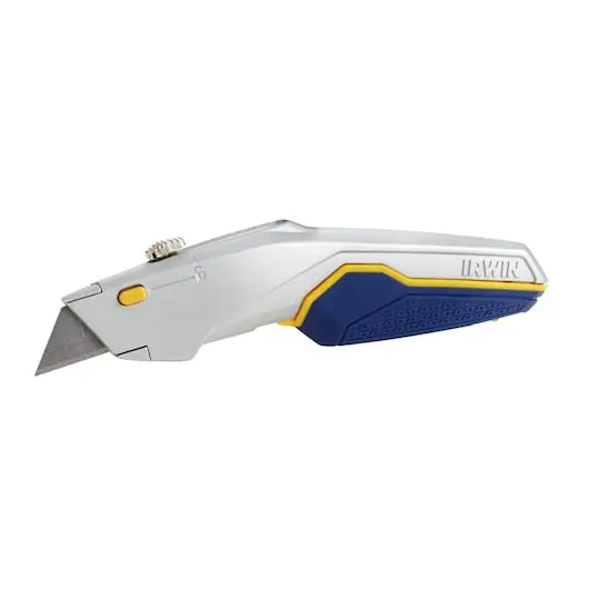 Irwin ProTouch Retractable Utility Knife – Soft-Touch Safety Blade Retraction