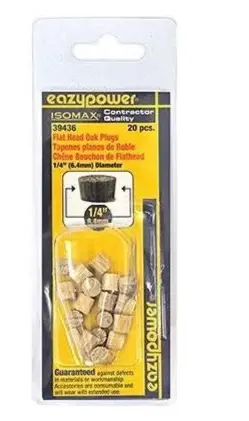 Isomax Oak Dowel Plugs – 1/4-Inch Diameter, 20-Pack Flat Head
