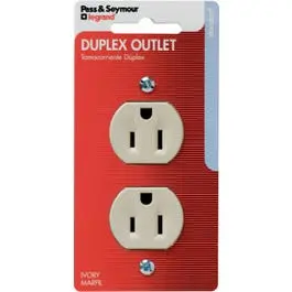 Ivory 15-Amp Duplex Electrical Receptacle – 125V Standard Outlet