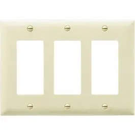 Ivory Decorator-Style 3-Gang Nylon Wall Plate