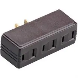 Ivory Single-to-Triple Plug-In Adapter – 15A, 125V