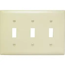 Ivory Urea 3-Toggle Wall Plate for Residential or Commercial Use