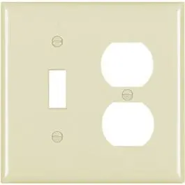 Ivory Urea Wall Plate with 1-Toggle and 1-Duplex Outlet Configuration
