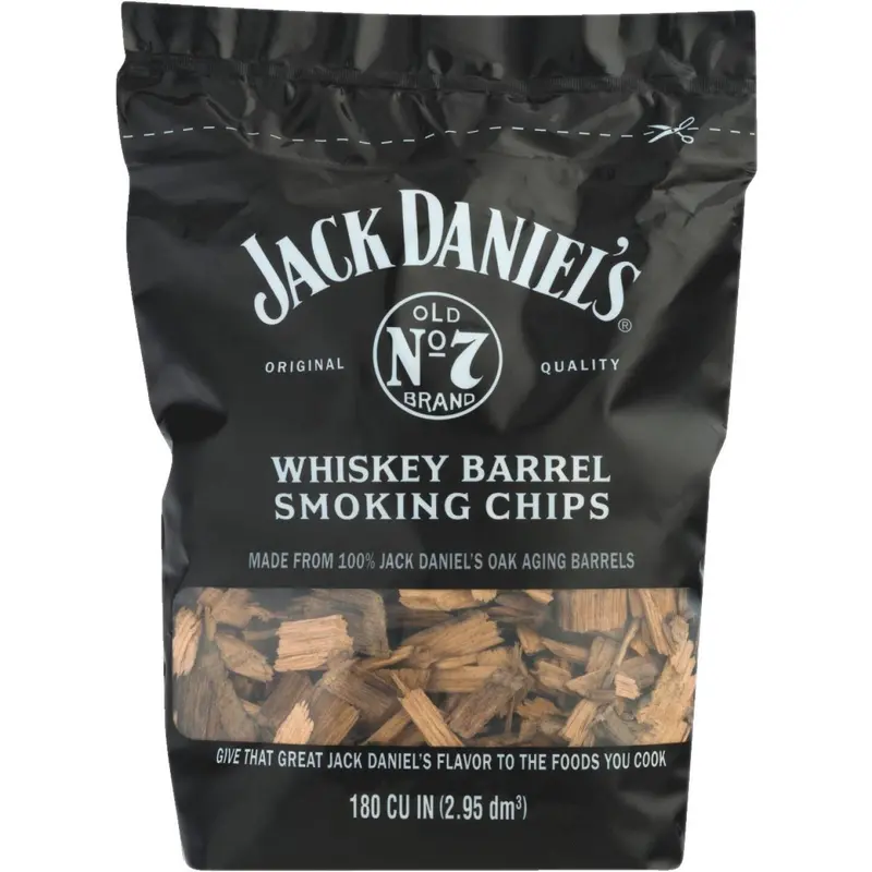 Jack Daniel’s Whiskey Barrel Smoking Chips – 180 Cubic Inches, Wood for Grilling & BBQ