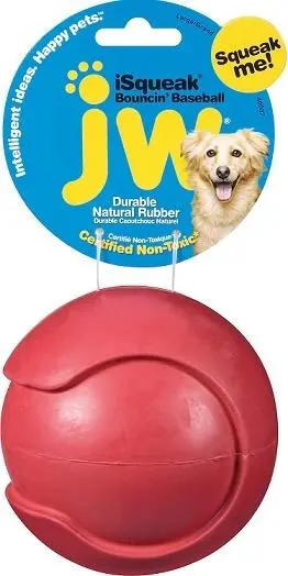 JW Pet iSqueak Bouncing Baseball Toy for Dogs