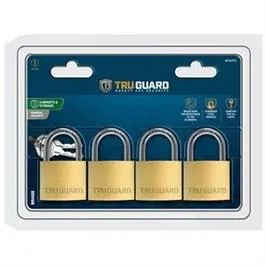 Keyed-Alike Solid Brass Padlocks – Long Shackle, 1-9/16″ (4-Pack)