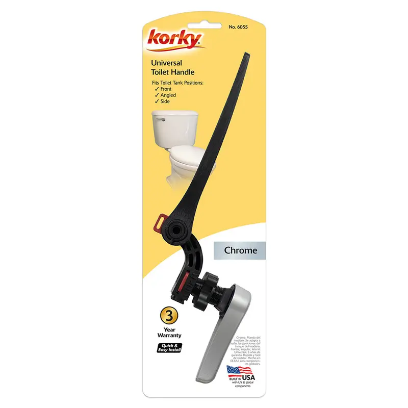 Korky Chrome Toilet Flush Handle Assembly