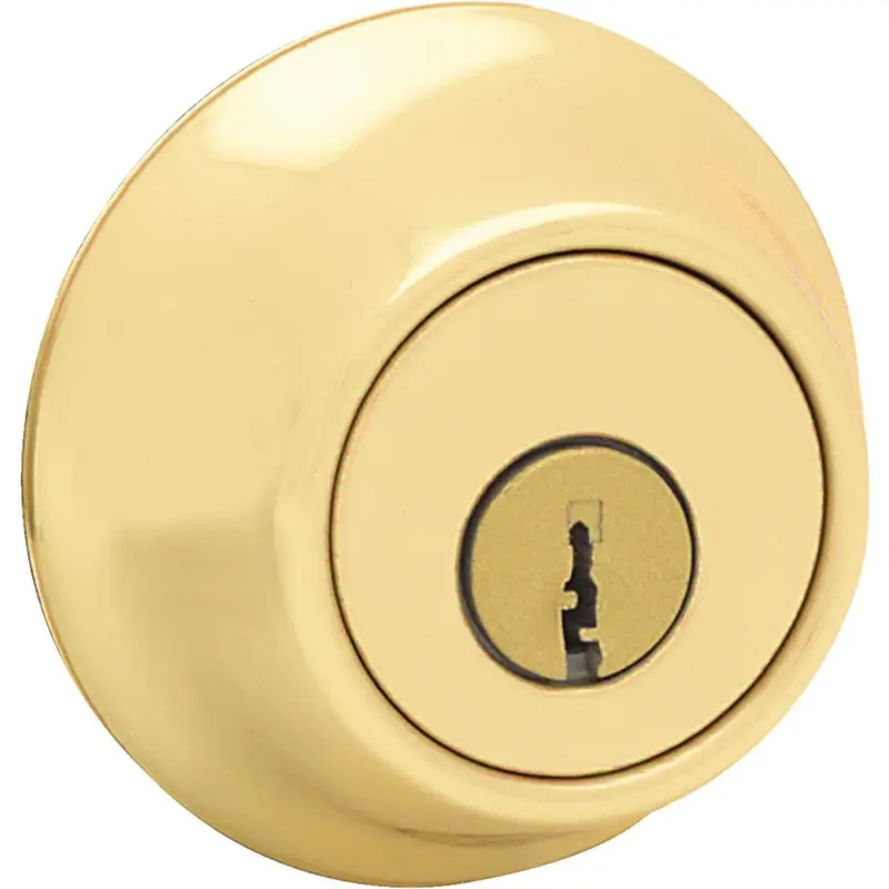Kwikset Polished Brass Double-Cylinder Deadbolt with Adjustable Latch