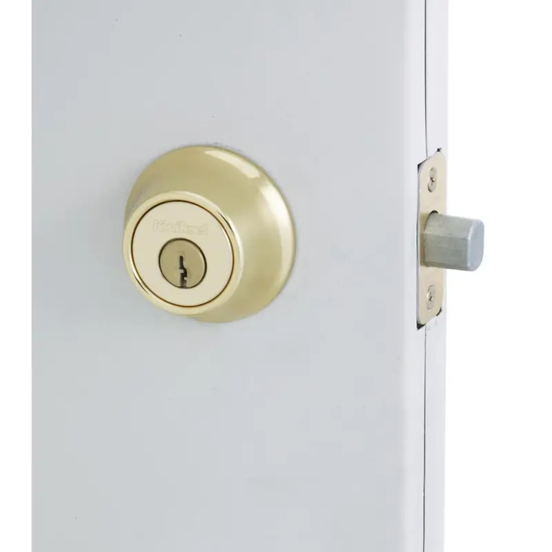 Kwikset Polished Brass Single-Cylinder Deadbolt with SmartKey Rekeying
