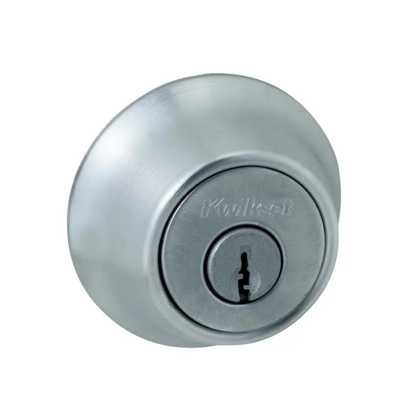 Kwikset Satin Chrome Single-Cylinder Deadbolt for Exterior Doors