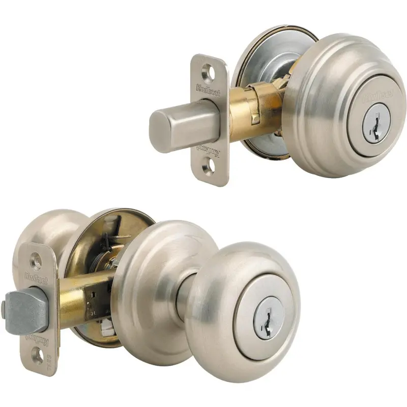 Kwikset Signature Series Satin Nickel Deadbolt & Entry Knob Set