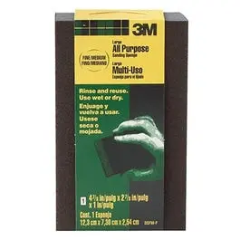 Large Flexible Sanding Sponge – Dual-Grit Fine/Medium, 4-7/8″ × 2-7/8″ × 1″