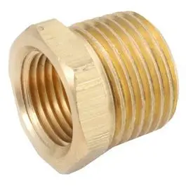 Lead-Free Brass Hex Bushing Fitting – 1/2-Inch to 3/8-Inch Reducer