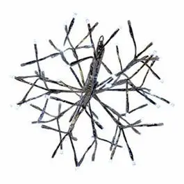 LED Shimmering Metallic Sphere Ornament – 12-Inch Silver Wire Branch Decor