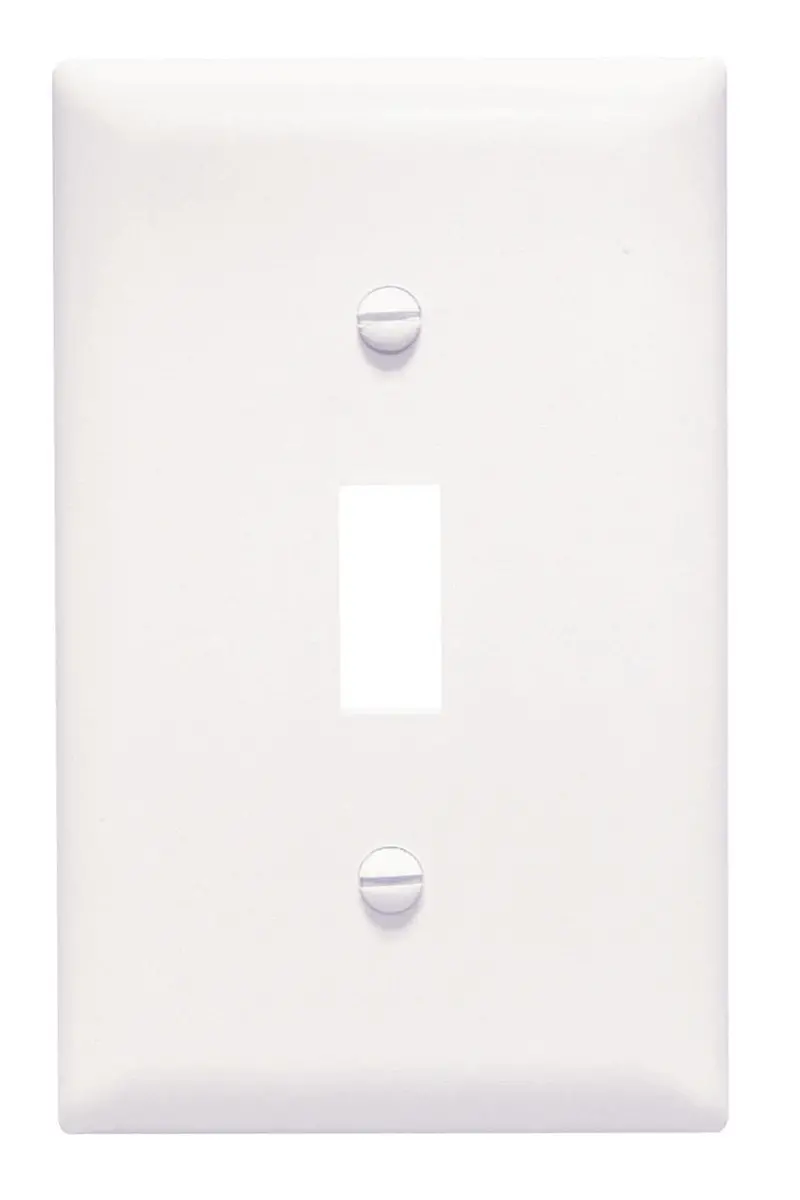 Legrand Pass & Seymour TradeMaster Jumbo Nylon Wall Plate – 1-Gang White Toggle Switch Cover