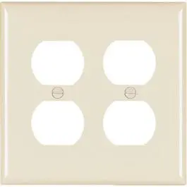 Light Almond Dual-Gang Nylon Wall Plate (2-Decorator Openings)