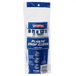 Lightweight Plastic Drop Cloth – 9 ft x 12 ft Coverage