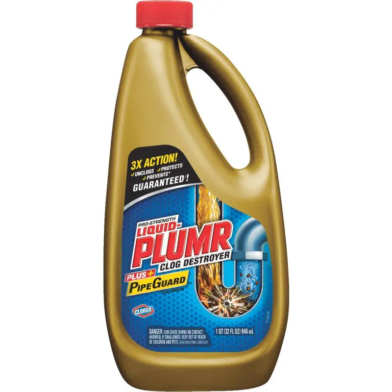 Liquid-Plumr Pro-Strength Full Clog Destroyer – 32 oz Liquid Drain Cleaner