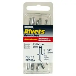 Long Aluminum Rivets — 3/16″ Diameter, 12-Pack