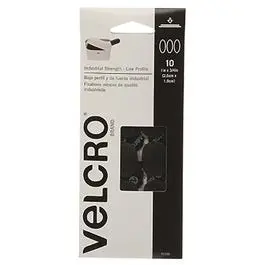 Low-Profile Industrial Fasteners – Black, 1 × 3/4-Inch Spot Adhesives, 10-Pack