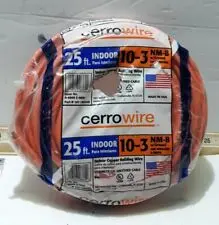 Marmon CerroMax SLiPWire® 10/3 NM-B Copper Cable – 25 ft Orange