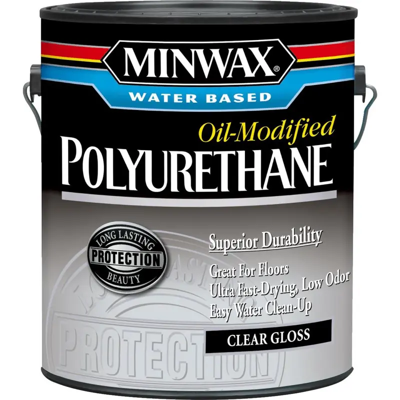 Minwax Gloss Interior Polyurethane – Water-Based Oil-Modified Protective Topcoat, 1-Gallon