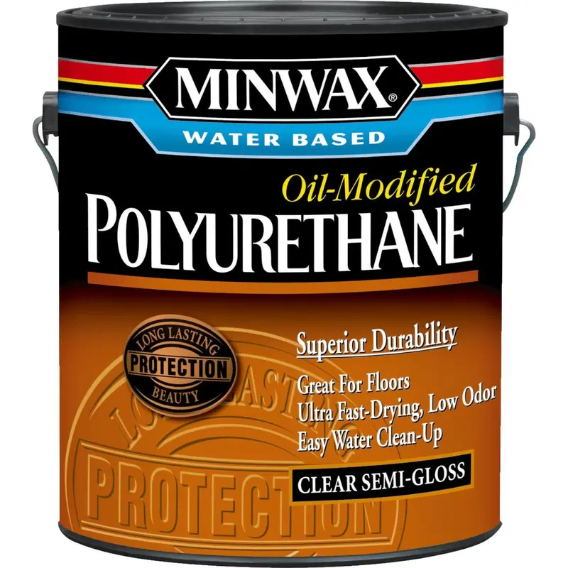 Minwax Semi-Gloss Interior Polyurethane – Water-Based Oil-Modified Coating, 1-Gallon