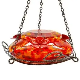 Molten Garden Series Hummingbird Feeder – Decorative Glass Design