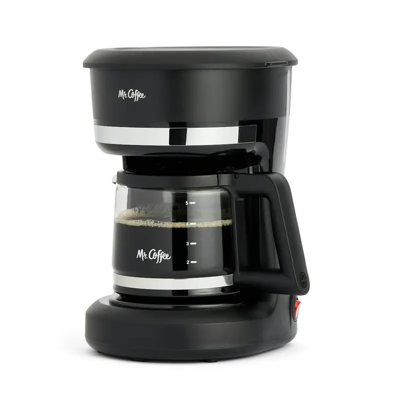 Mr. Coffee Mini Brew 5-Cup Programmable Coffee Maker – Compact Black Design