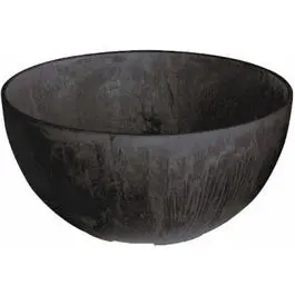 Napa Black Plastic Bowl Planter with Water-Minder Reservoir, 10-Inch Diameter