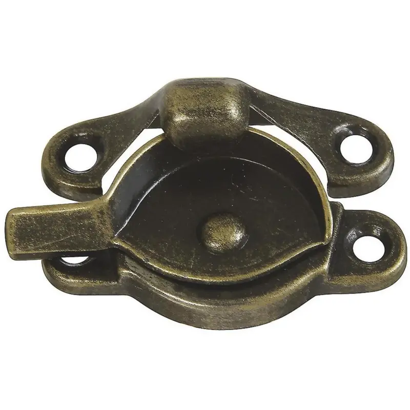 National Antique Brass Crescent Sash Lock – 7/8-Inch