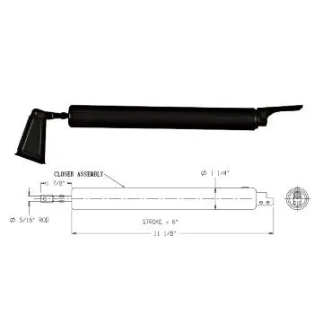 National Posiglid Black Door Closer – Visual Pack Model 1337