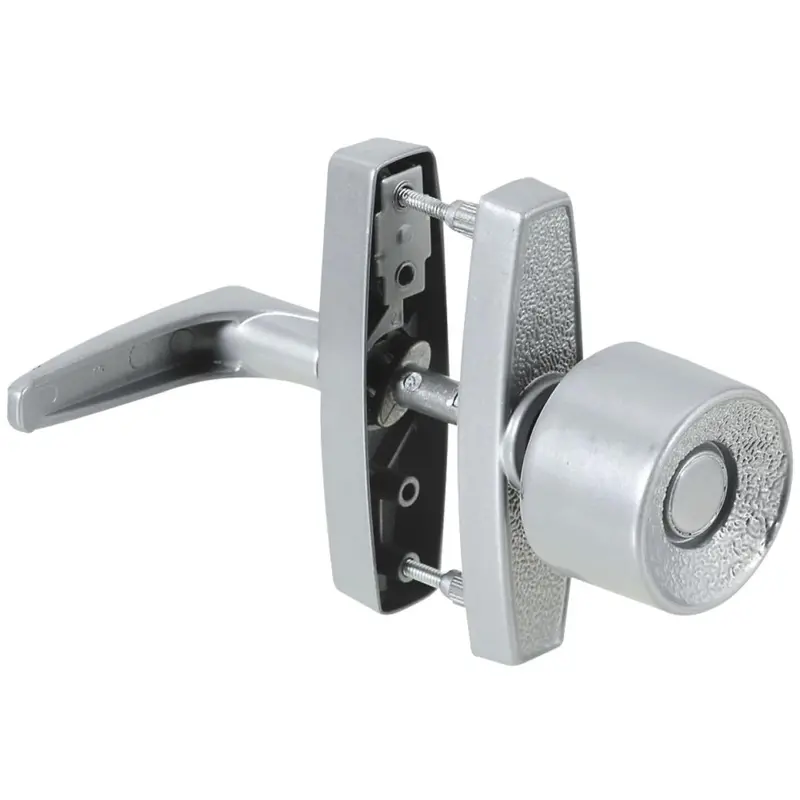 National Silver Knob Latch with Decorative Backplate