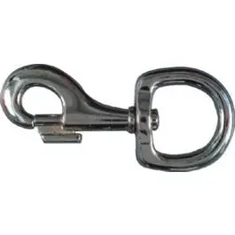 Nickel Bolt Snap Hook – Round Swivel Eye, 1.25″ × 4.25″
