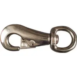 Nickel-Plated Bull Snap with Round Swivel Eye – 1.125 x 5.125 Inches