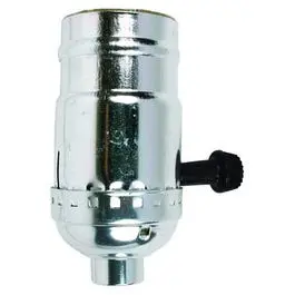 Nickel-Plated On/Off Turn-Knob Lamp Socket – Medium Base, 250W/250V