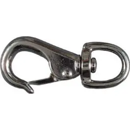 Nickel-Plated Round Swivel Snap Hook – 0.75 x 3.375-Inch