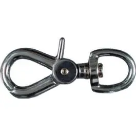 Nickel Trigger-Release Snap Hook – 0.75 x 3.625-Inch Round Swivel Eye