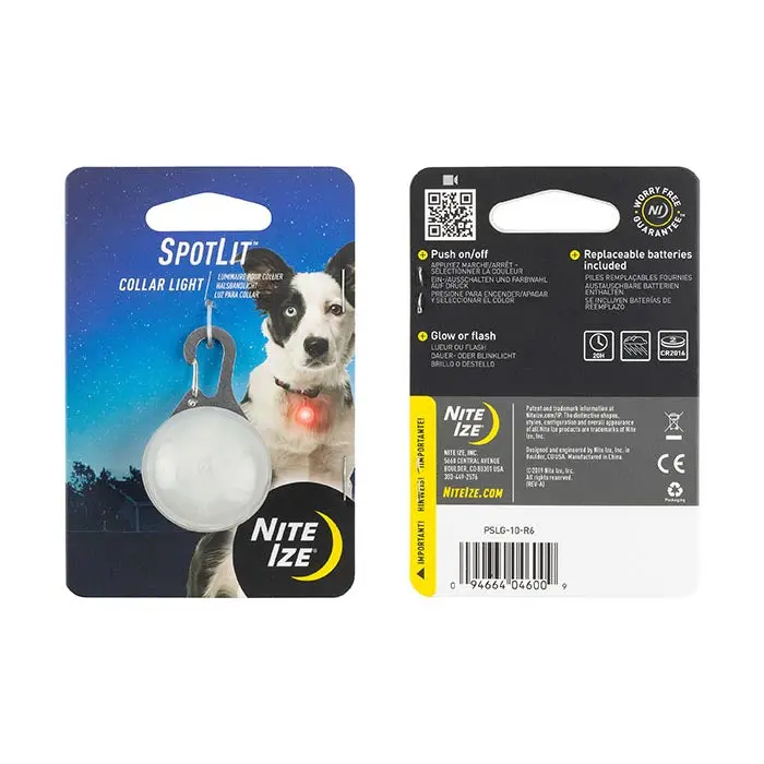 Nite Ize SpotLit LED Collar Light – Rechargeable, Adjustable Brightness Pet Safety Light